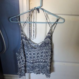 Blue and white tank top